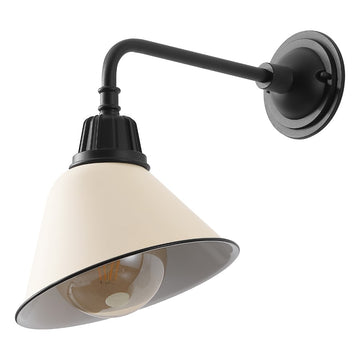 Croydon 9.63" Farmhouse Industrial Indoor/Outdoor Iron LED Gooseneck Arm Outdoor Sconce